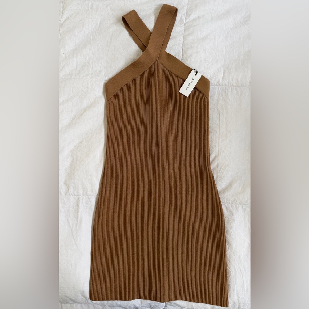 SOLD🎉NWT Babaton Camel Ribbed Knit Dress - Picture 2 of 4